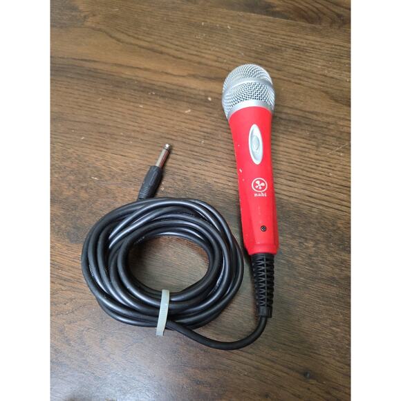 Nabi Wired Microphone with 1/4" Jack Red & Silver For NABI karaoke Machine - Picture 3 of 16